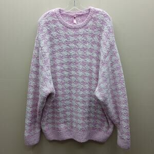 SKIMS Pink and White Teddy Bear Sweater